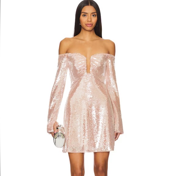 Self Portrait Sequin Off Shoulder Mini Dress NWT - Picture 2 of 8